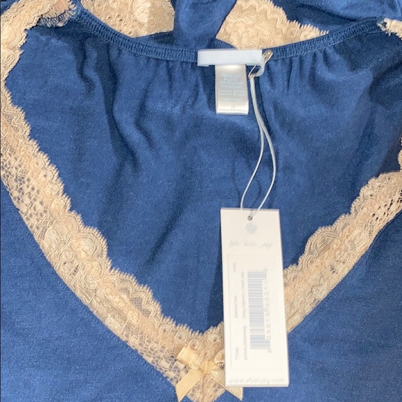 NWT eberjey T536L denim tea long sleeve v neck tee - Picture 6 of 8